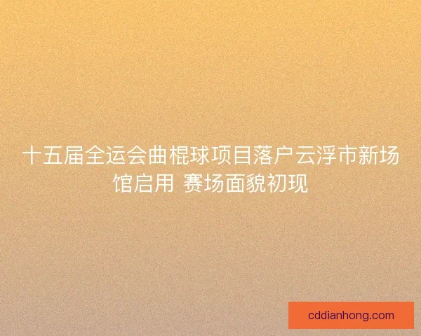 十五届全运会曲棍球项目落户云浮市新场馆启用 赛场面貌初现